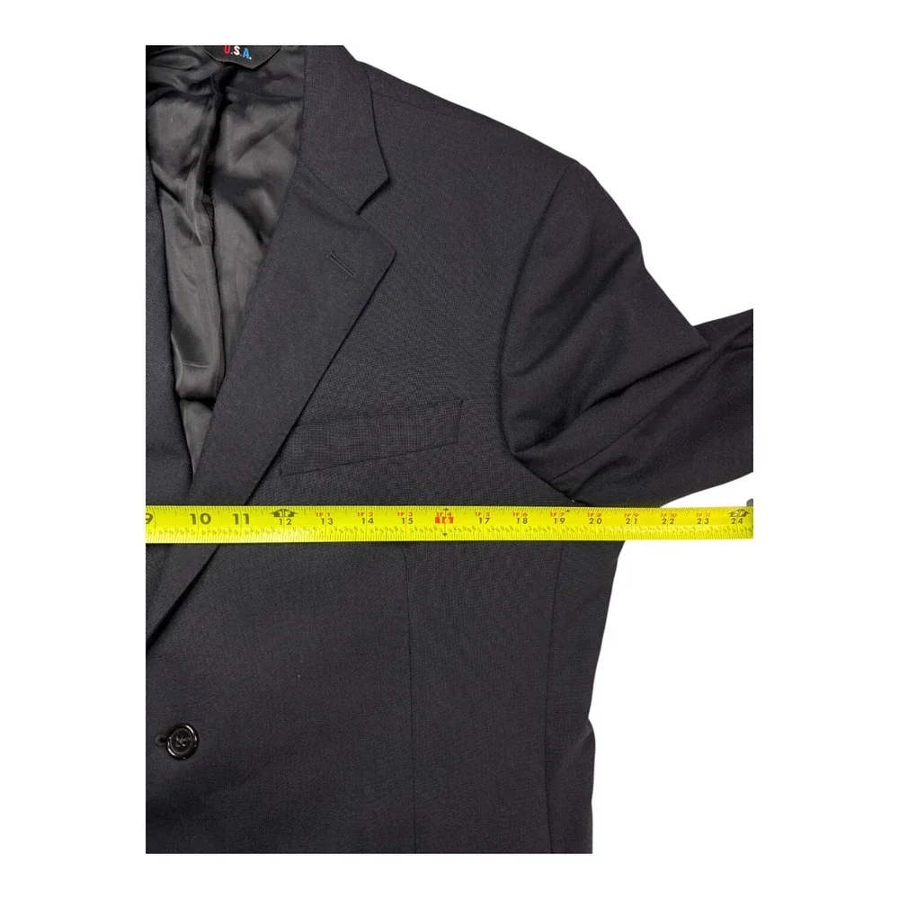 Jack Spade Mens 42 Wool Sport‎ Coat Blazer Black 2 Button Made USA Career Formal